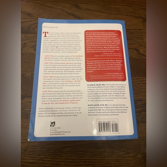 Staying Healthy with Nutrition 21st Century Edition Eldon M. Haas MD (Paperback) - Picture 2 of 2